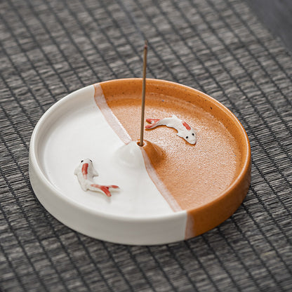 Ceramic Incense Holder & Tray — Artisan Agarwood Sandalwood Burner