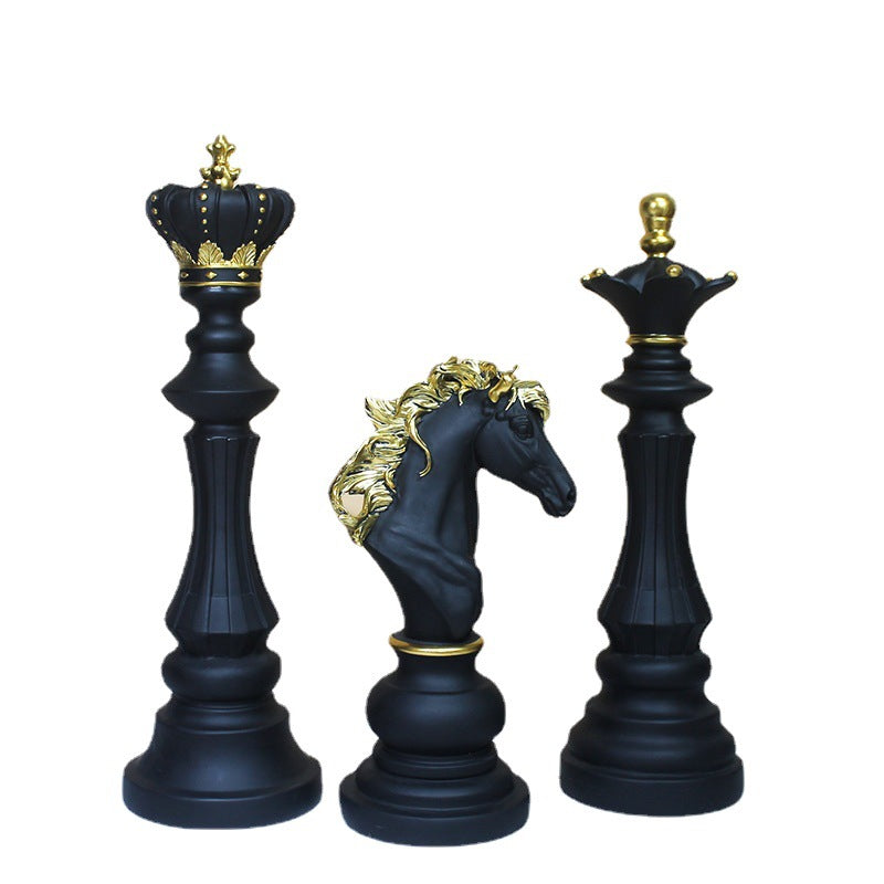 Black & White Chess Resin Ornament — Creative Home & Window Decor