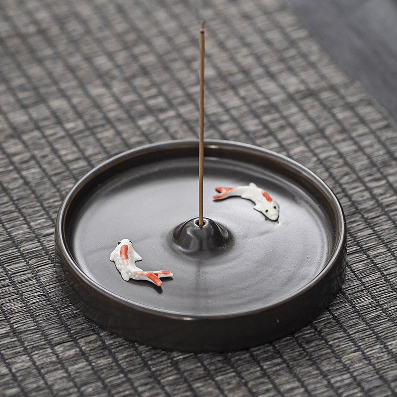 Ceramic Incense Holder & Tray — Artisan Agarwood Sandalwood Burner