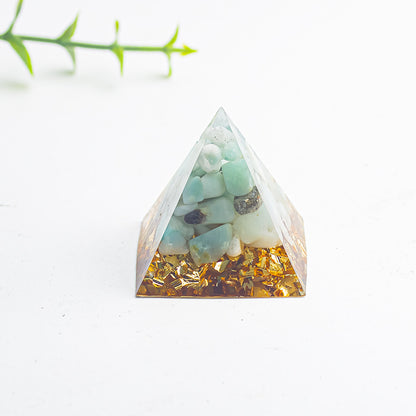 Natural Crystal Pyramid Ornament — Raw Ore Desk & Office Decor