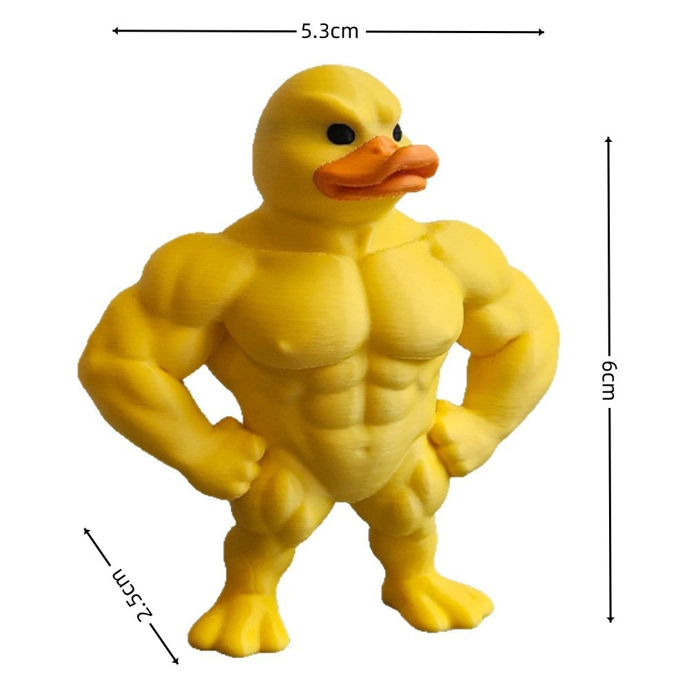 Muscle Duck Desktop Ornament — Funny Standing Duck Decor & Gift