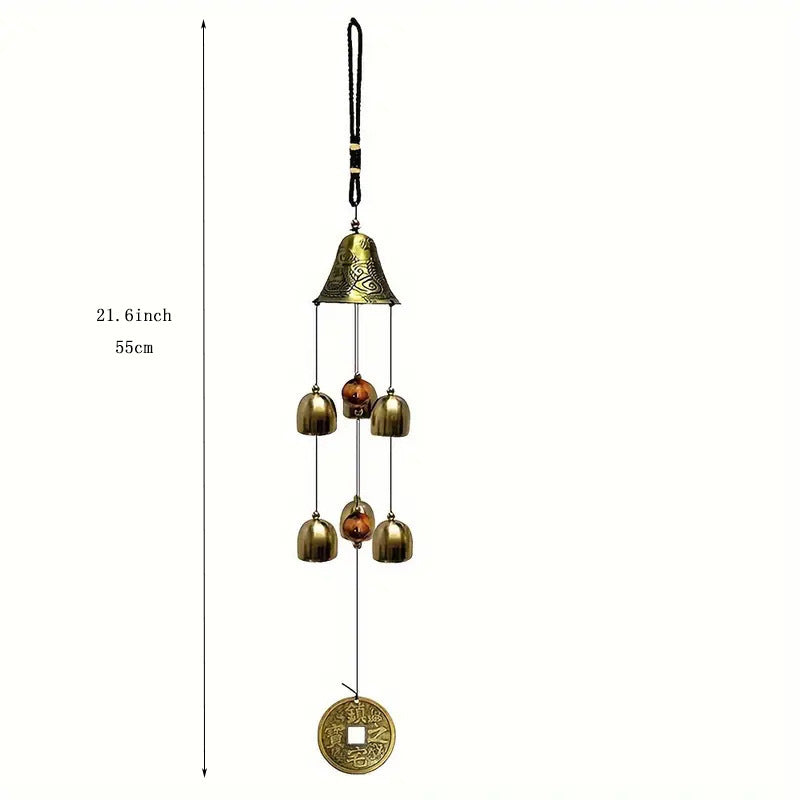Classic Six-Tube Metal Wind Chime — High-Tone Aluminium Hanging Decor