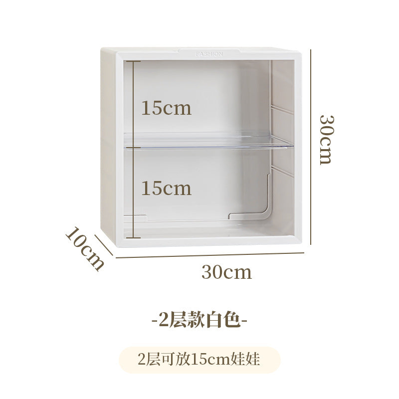 Labubu Doll Display Cabinet — Wall-Mounted Transparent Vinyl Figure Box