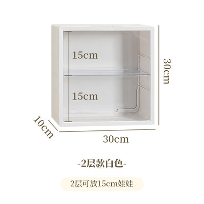 Labubu Doll Display Cabinet — Wall-Mounted Transparent Vinyl Figure Box