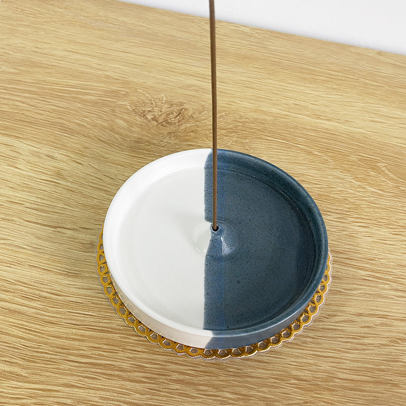 Ceramic Incense Holder & Tray — Artisan Agarwood Sandalwood Burner