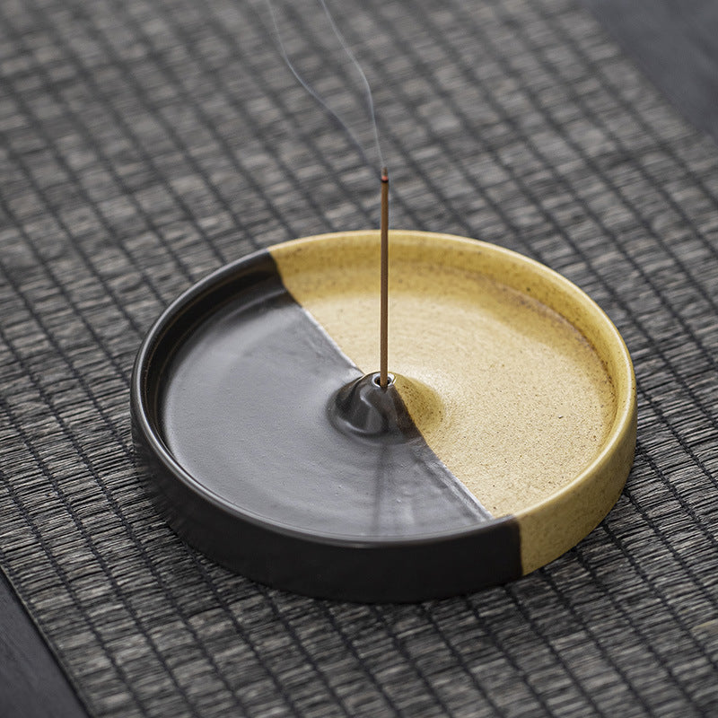 Ceramic Incense Holder & Tray — Artisan Agarwood Sandalwood Burner