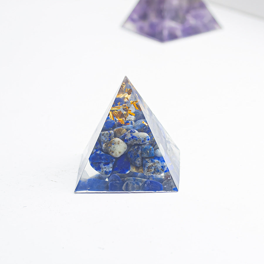 Natural Crystal Pyramid Ornament — Raw Ore Desk & Office Decor