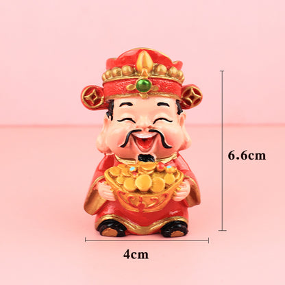 Chinese Fortune Tree Resin Ornament — Lucky Ingot & Treasure Bowl Desk Decor