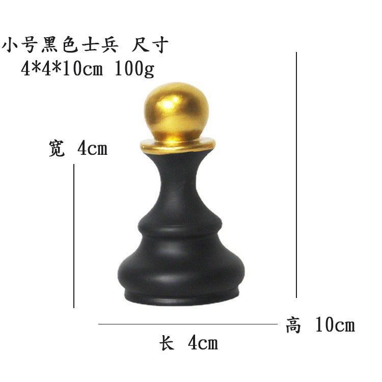 Black & White Chess Resin Ornament — Creative Home & Window Decor