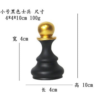 Black & White Chess Resin Ornament — Creative Home & Window Decor