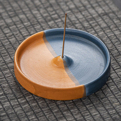 Ceramic Incense Holder & Tray — Artisan Agarwood Sandalwood Burner