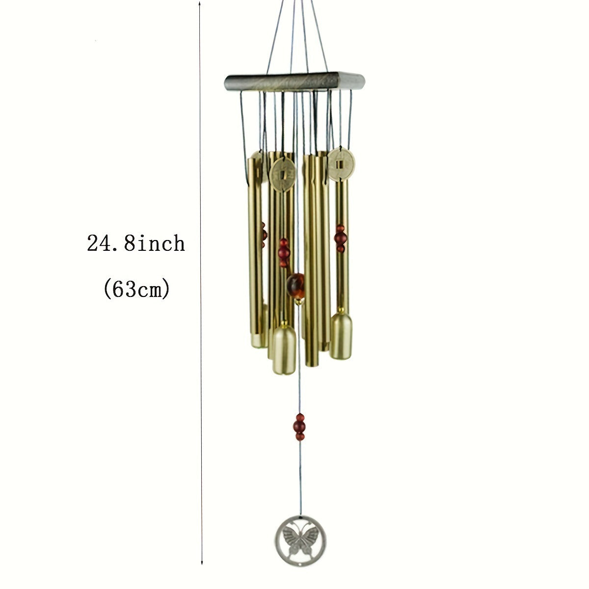 Classic Six-Tube Metal Wind Chime — High-Tone Aluminium Hanging Decor