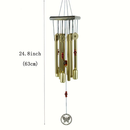 Classic Six-Tube Metal Wind Chime — High-Tone Aluminium Hanging Decor
