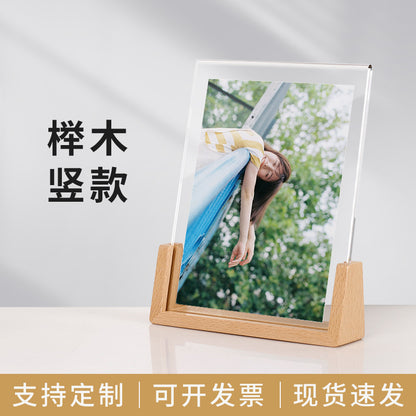 Acrylic U-Frame Photo Display Stand — Handcrafted 6-Inch Desk Ornament