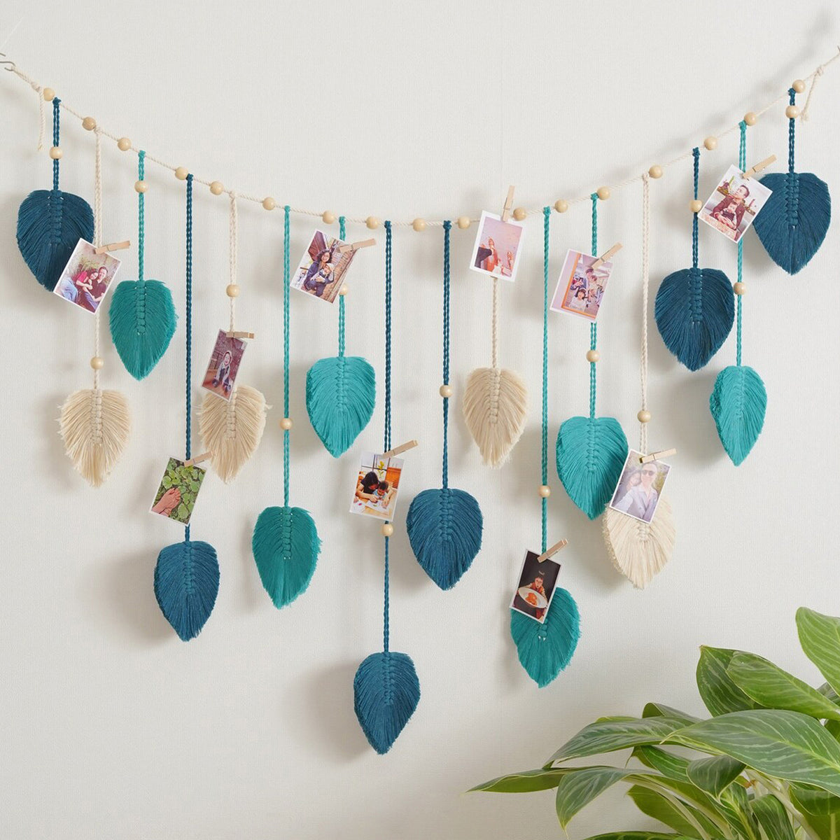 Bohemian Woven Leaf Tapestry — Nordic Handmade Wall Art