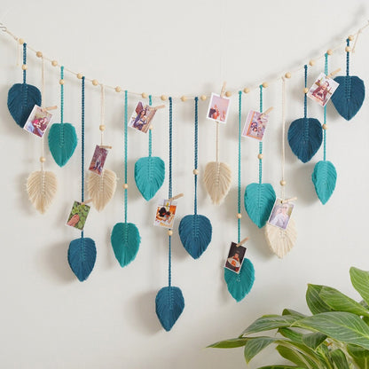 Bohemian Woven Leaf Tapestry — Nordic Handmade Wall Art