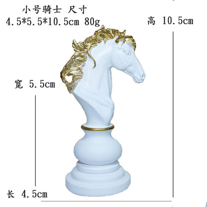 Black & White Chess Resin Ornament — Creative Home & Window Decor