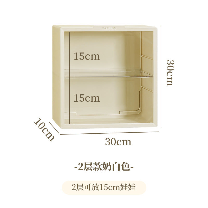 Labubu Doll Display Cabinet — Wall-Mounted Transparent Vinyl Figure Box